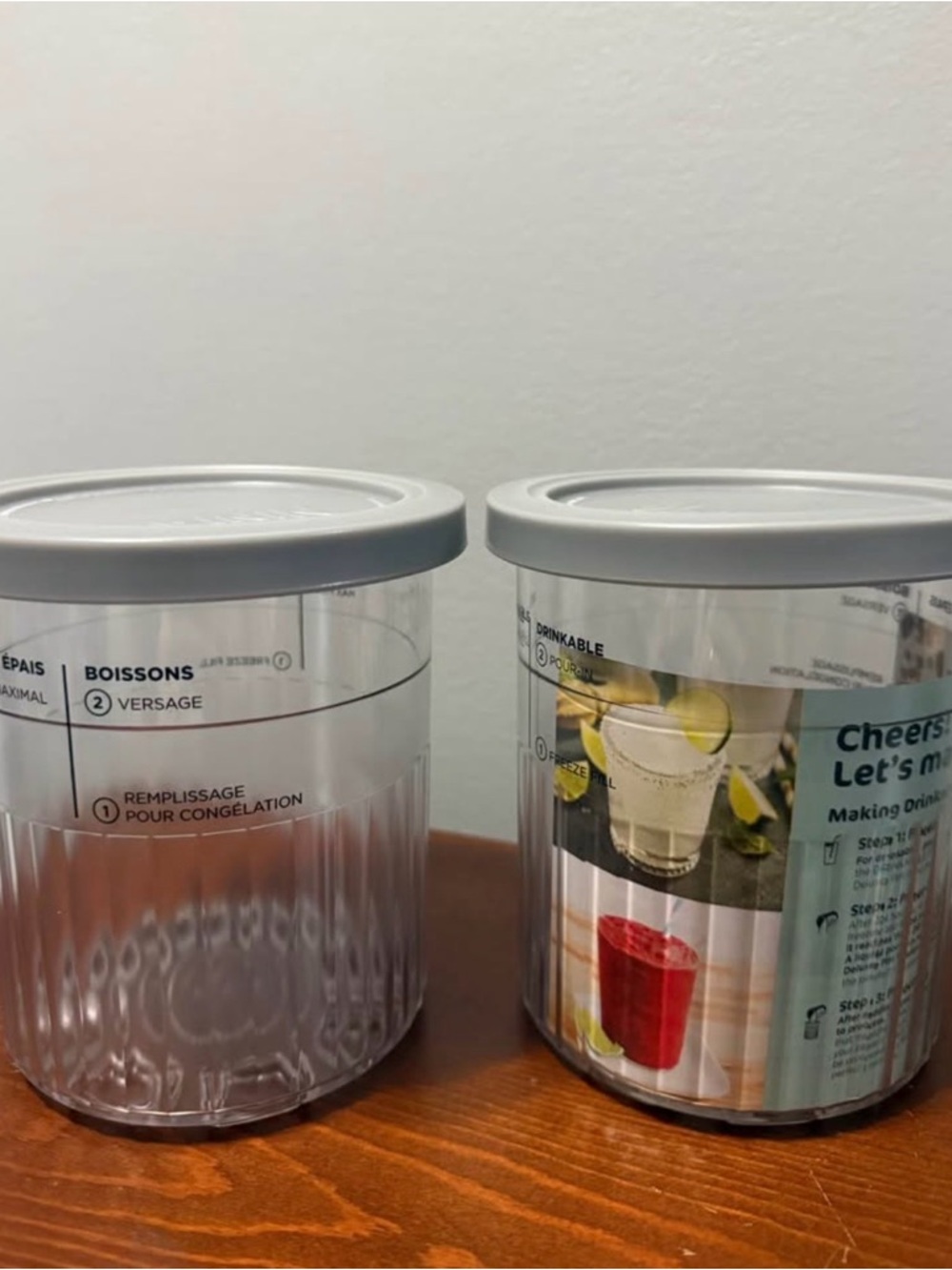 Ninja Cremi Deluxe Containers with Gray Lids - Set of 2